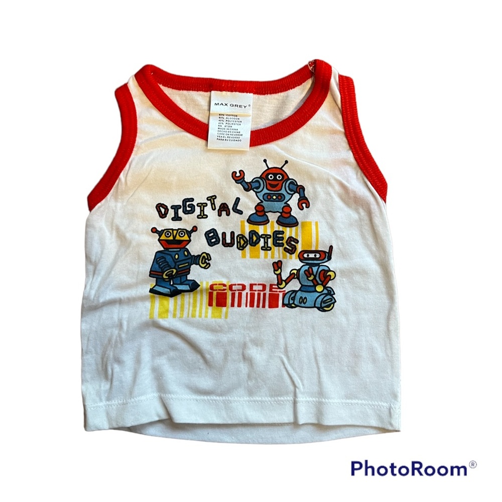 ◽️MAX GREY: Boys 3-6 months sleeveless “digital buddies” tank top, NWOT◽️